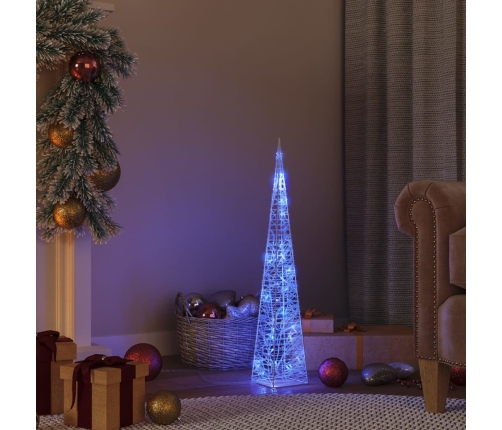 Led Lampiņu Dekorācija, Akrils, Konusveida, 60 Cm, Zila Vidaxl