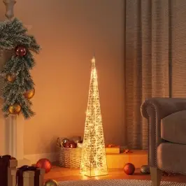 Akrüülist Dekoratiivne Valguskoonus, Led-Tuli, Soe Valge, 90 Cm