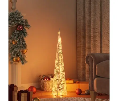 Led Lampiņu Dekorācija, Akrils, Konusveida, 90 Cm, Silti Balta Vidaxl