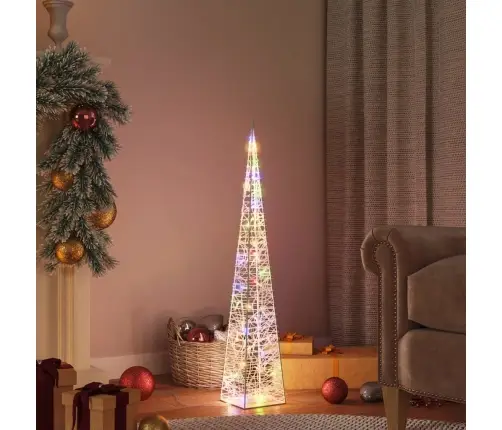 Akrilinė Led Dekoracija Kūgis, Įvairiaspalvis, 90Cm Akrilinė Led Dekoracija Kūgis, Įvairiaspalvis, 90Cm