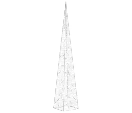 Akrilinė Led Dekoracija Kūgis, Šaltos Baltos Spalvos, 120Cm