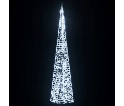 Akrilinė Led Dekoracija Kūgis, Šaltos Baltos Spalvos, 120Cm