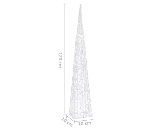 Led Lampiņu Dekorācija, Akrils, Konusveida, 120 Cm, Zila Vidaxl