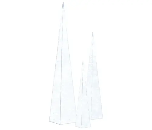 Dekoratīvi Led Lampiņu Rotājumi, Akrils, 30/45/60 Cm, Balti Vidaxl