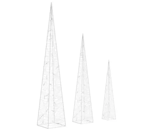 Dekoratīvi Led Lampiņu Rotājumi, Akrils, 30/45/60 Cm, Balti Vidaxl
