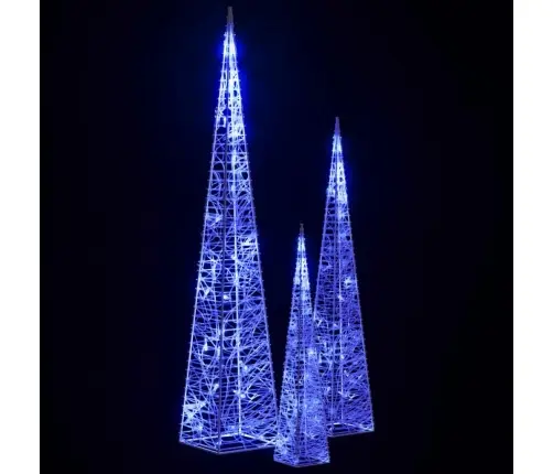 Dekoratīvi Led Lampiņu Rotājumi, Akrils, 30/45/60 Cm, Zili Vidaxl