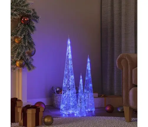 Dekoratīvi Led Lampiņu Rotājumi, Akrils, 30/45/60 Cm, Zili Vidaxl