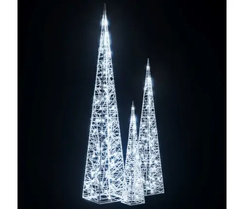 Dekoratīvi Led Lampiņu Rotājumi, Akrils, 60/90/120 Cm, Balti Vidaxl