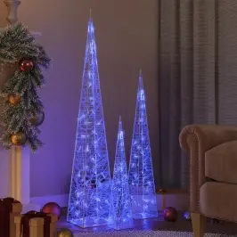 Dekoratīvi Led Lampiņu Rotājumi, Akrils, 60/90/120 Cm, Zili Vidaxl