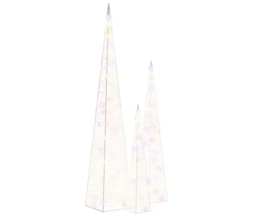 Akrüülist Led Valguskoonusekomplekt, Värviline 60/90/120 Cm