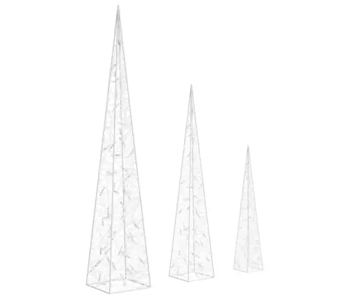 Akrüülist Led Valguskoonusekomplekt, Värviline 60/90/120 Cm