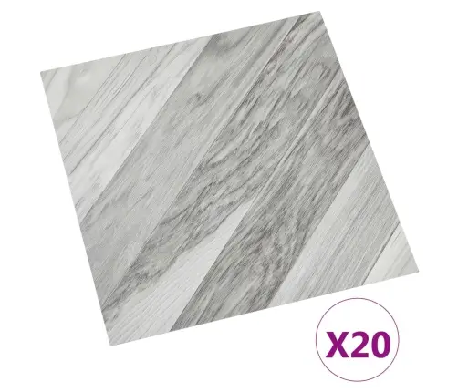 Grīdas Flīzes, 20 Gab., Pašlīmējošas, 1,86 M², Pvc, Pelēkas Vidaxl