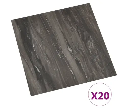Grīdas Flīzes, 20 Gab., Pašlīmējošas, 1,86 M², Pvc, Pelēkas Vidaxl