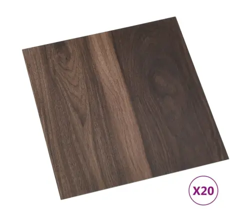 Grīdas Flīzes, 20 Gb., Pašlīmējošas, 1,86 M², Pvc, Tumši Brūnas Vidaxl