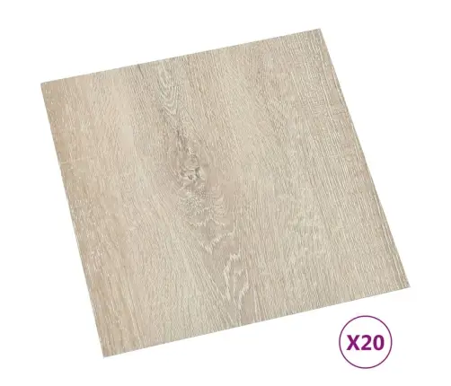 Grīdas Flīzes, 20 Gab., Pašlīmējošas, 1,86 M², Pvc, Bēšas Vidaxl