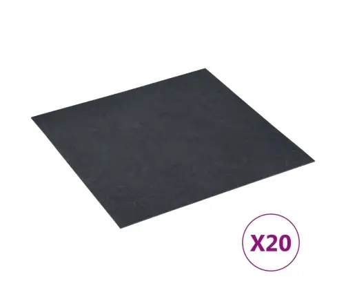 Iseliimuvad Põrandaplaadid 20 Tk, Pvc, 1,86 M², Must Marmor