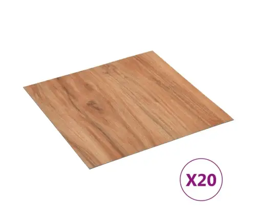 Grīdas Flīzes, 20 Gab., Pašlīmējošas, 1,86 M², Pvc, Dabīga Vidaxl