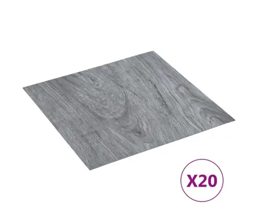 Grīdas Flīzes, 20 Gab., Pašlīmējošas, 1,86 M², Pvc, Pelēkas Vidaxl