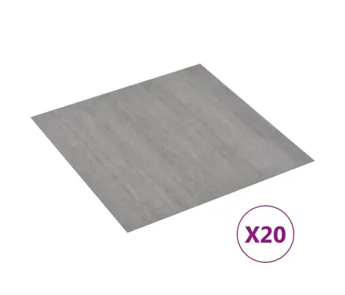 Grīdas Flīzes, 20 Gab., Pašlīmējošas, 1,86 M², Pvc, Pelēkas Vidaxl