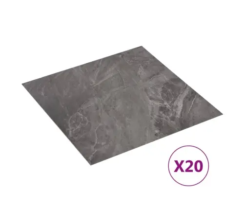 Grīdas Flīzes, 20 Gab., Pašlīmējošas, 1,86 M², Pvc, Melnas Vidaxl