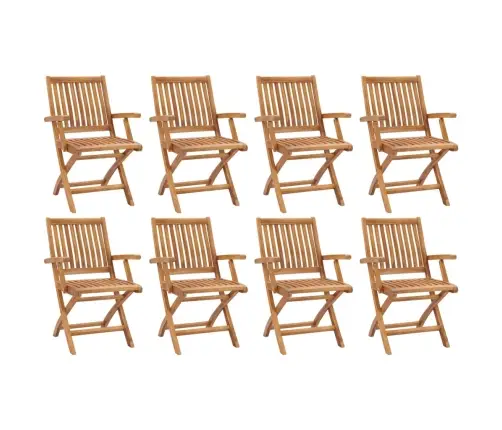 Saliekami Dārza Krēsli, 8 Gab., Masīvs Tīkkoks Vidaxl