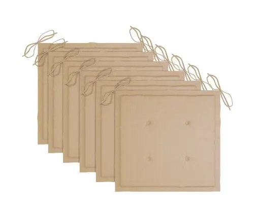 Kokkupandavad Aiatoolid Patjadega, 6 Tk, Tiikpuu