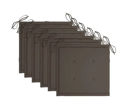 Saliekami Dārza Krēsli Ar Matračiem, 6 Gab., Masīvs Tīkkoks Vidaxl