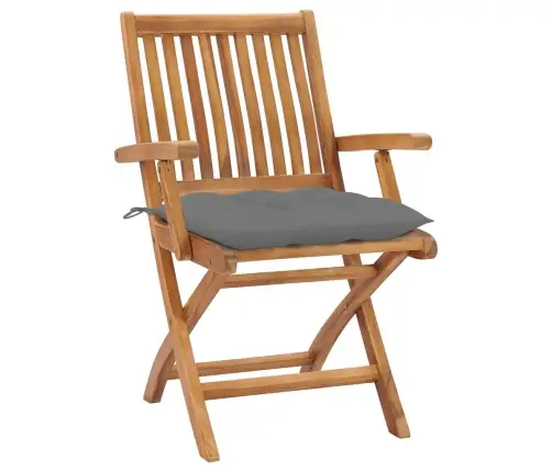 Saliekami Dārza Krēsli Ar Matračiem, 6 Gab., Masīvs Tīkkoks Vidaxl