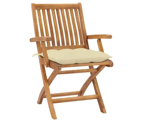 Kokkupandavad Aiatoolid Patjadega, 6 Tk, Tiikpuu