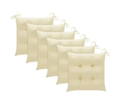 Kokkupandavad Aiatoolid Patjadega, 6 Tk, Tiikpuu