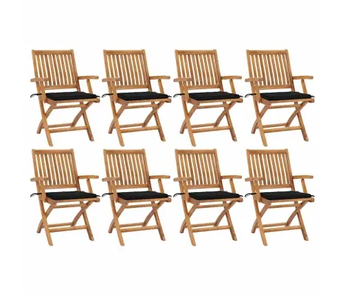 Saliekami Dārza Krēsli Ar Matračiem, 8 Gab., Masīvs Tīkkoks Vidaxl Saliekami Dārza Krēsli Ar Matračiem, 8 Gab., Masīvs Tīkkoks Vidaxl