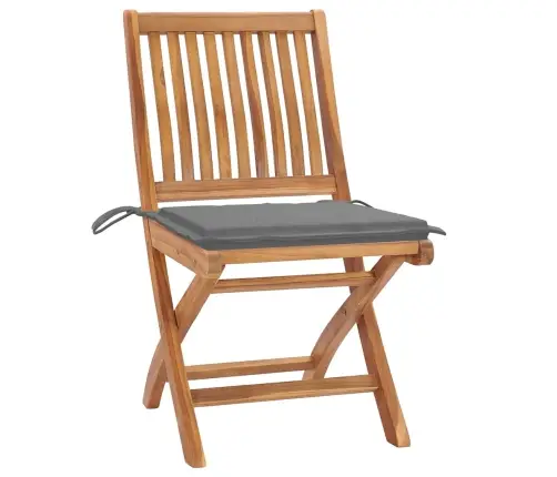 Saliekami Dārza Krēsli Ar Matračiem, 4 Gab., Masīvs Tīkkoks Vidaxl