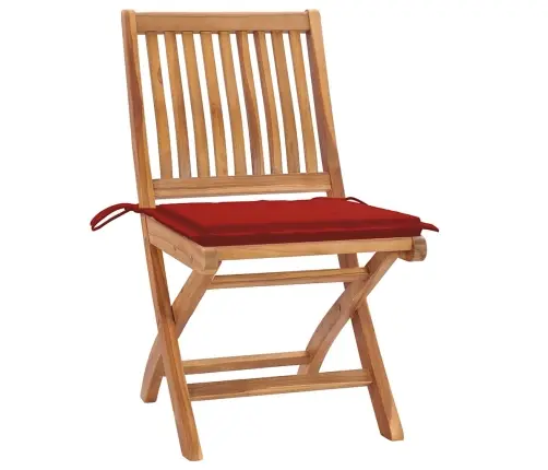 Saliekami Dārza Krēsli Ar Matračiem, 4 Gab., Masīvs Tīkkoks Vidaxl