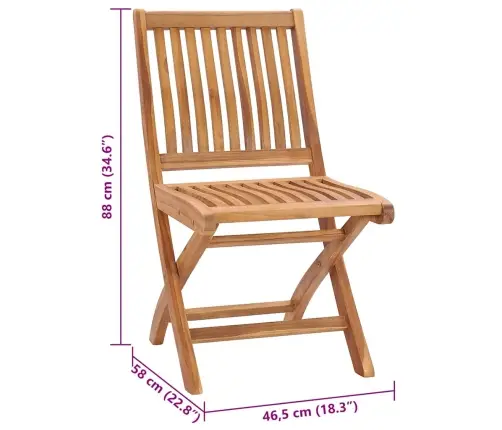 Saliekami Dārza Krēsli Ar Matračiem, 4 Gab., Masīvs Tīkkoks Vidaxl