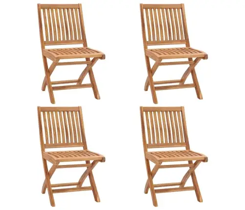 Saliekami Dārza Krēsli Ar Matračiem, 4 Gab., Masīvs Tīkkoks Vidaxl