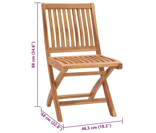 Saliekami Dārza Krēsli Ar Matračiem, 4 Gab., Masīvs Tīkkoks Vidaxl