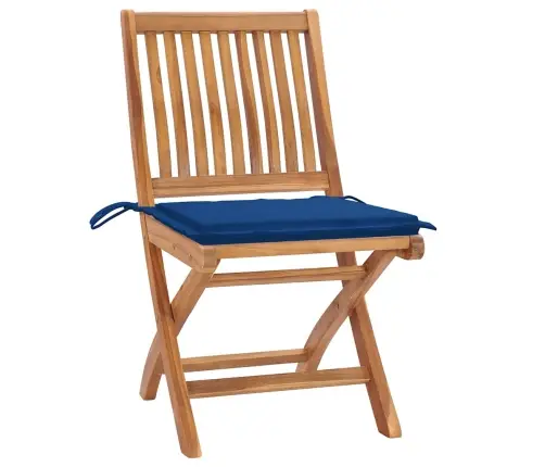 Saliekami Dārza Krēsli Ar Matračiem, 4 Gab., Masīvs Tīkkoks Vidaxl