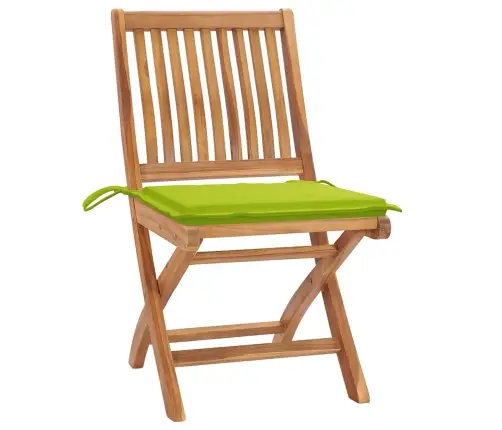 Saliekami Dārza Krēsli Ar Matračiem, 4 Gab., Masīvs Tīkkoks Vidaxl