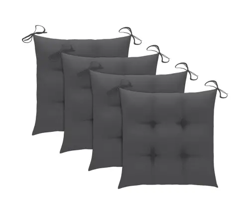 Kokkupandavad Aiatoolid Patjadega, 4 Tk, Tiikpuu