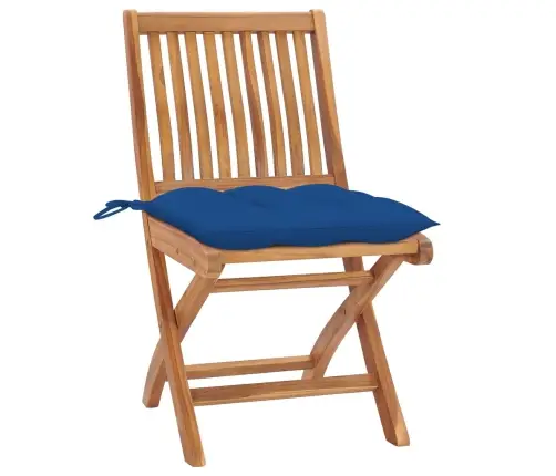 Kokkupandavad Aiatoolid Patjadega, 4 Tk, Tiikpuu