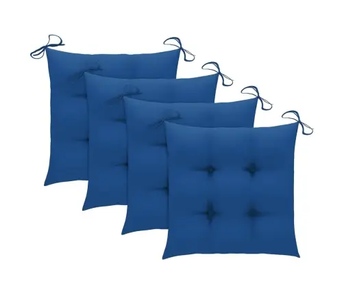 Kokkupandavad Aiatoolid Patjadega, 4 Tk, Tiikpuu