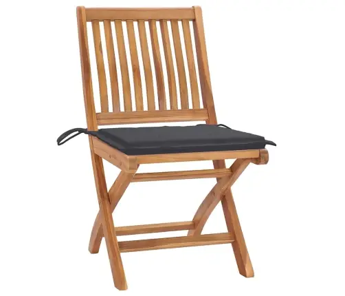 Saliekami Dārza Krēsli Ar Matračiem, 8 Gab., Masīvs Tīkkoks Vidaxl