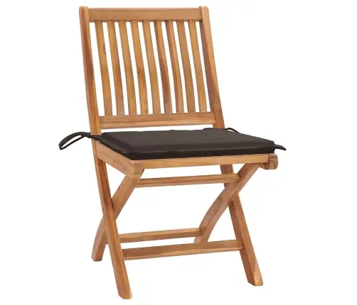 Sulankstomos Sodo Kėdės Su Pagalvėlėmis, 8Vnt., Tikmedis Sulankstomos Sodo Kėdės Su Pagalvėlėmis, 8Vnt., Tikmedis