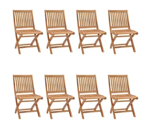 Kokkupandavad Aiatoolid Patjadega, 8 Tk, Tiikpuu