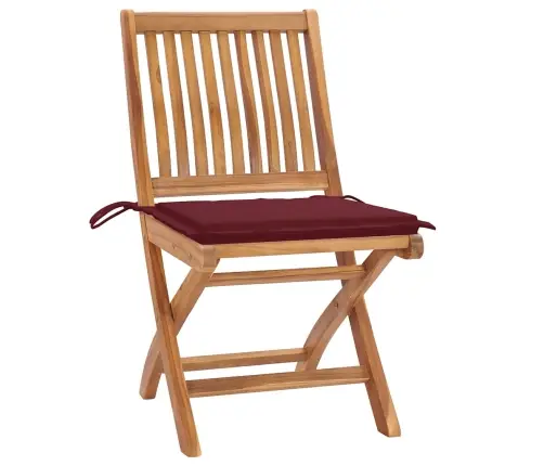 Kokkupandavad Aiatoolid Patjadega, 8 Tk, Tiikpuu