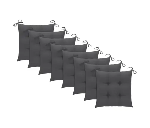 Saliekami Dārza Krēsli Ar Matračiem, 8 Gab., Masīvs Tīkkoks Vidaxl