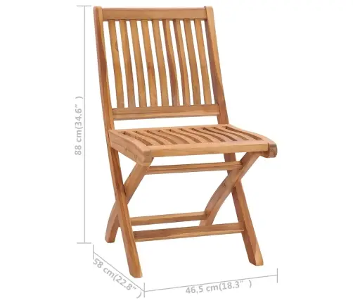 Saliekami Dārza Krēsli Ar Matračiem, 8 Gab., Masīvs Tīkkoks Vidaxl