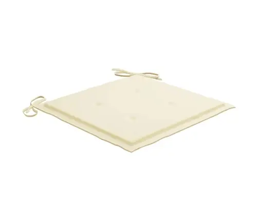 Dārza Krēsli, 8 Gab., Krēmkrāsas Matrači, Masīvs Tīkkoks Vidaxl