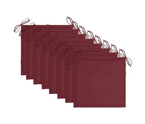 Sodo Kėdės Su Vyno Raudonomis Pagalvėlėmis, 8Vnt., Tikmedis