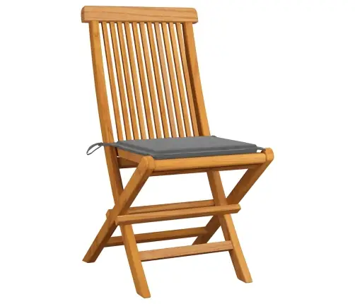 Dārza Krēsli, 8 Gab., Pelēki Matrači, Masīvs Tīkkoks Vidaxl